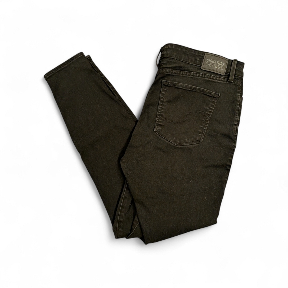 Signature by Levi Strauss Mid Rise Black Skinny Jeans 16M 33x30